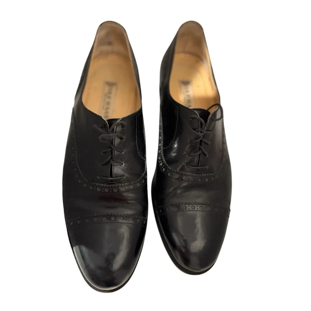 Cole Haan Shoes Mens Cap Toe Oxford 9 1/2 D Black Lace Up Business Dress 1658‎